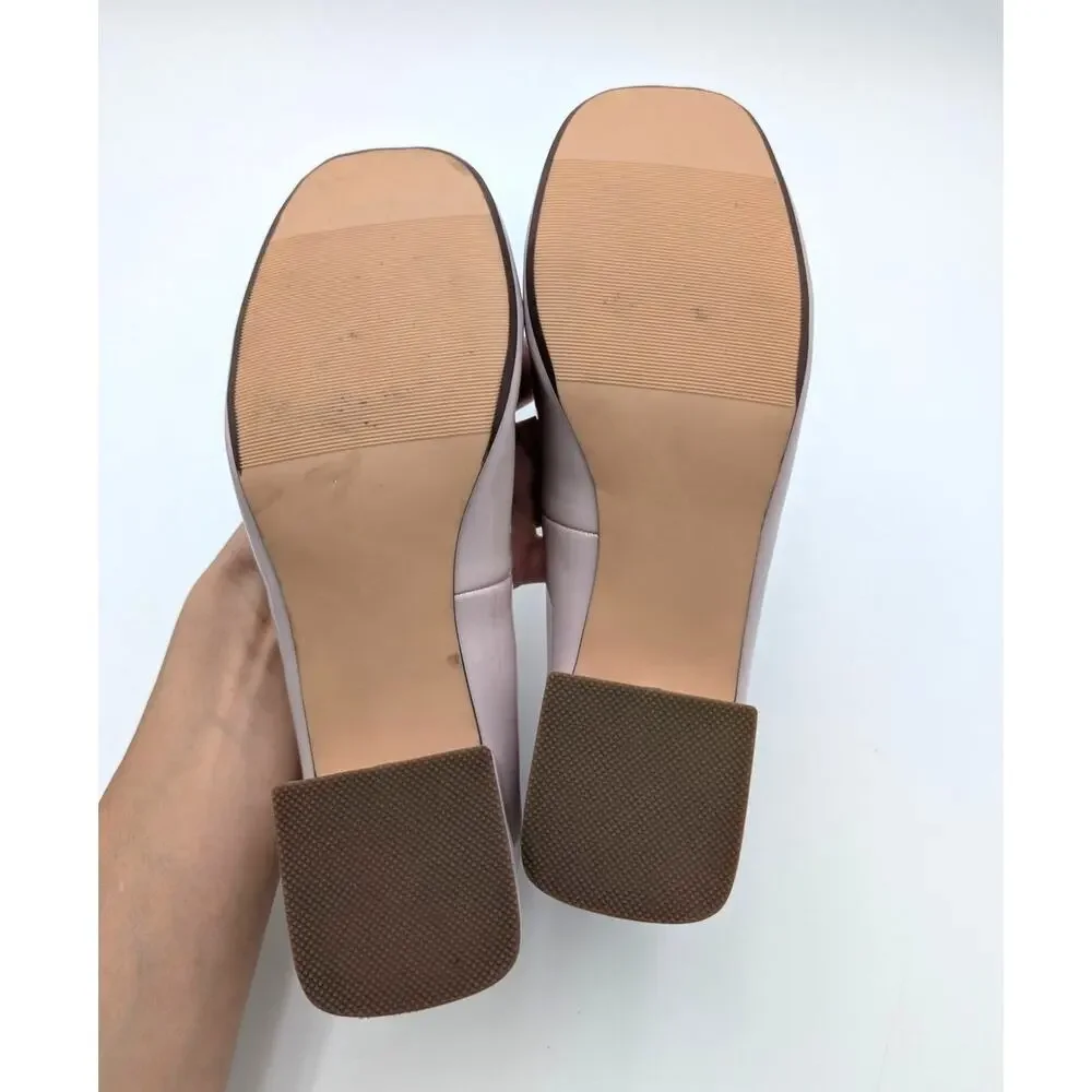 Steve Madden Jenna Block Heel Pump Round Toe Girls Blush Size US5M EU37